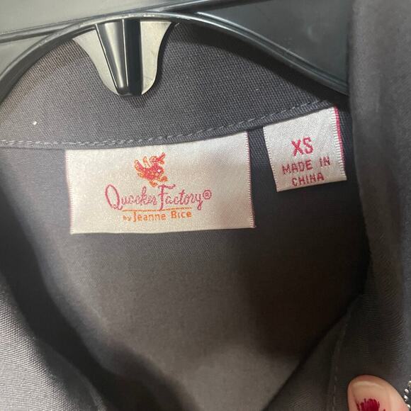 Quacker Factory Scroll Embellished Woven Jacket Charcoal Grey Size XS Western - Picture 4 of 7